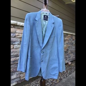 Lanvin Feather Suede sport coat, 39L, dusty blue